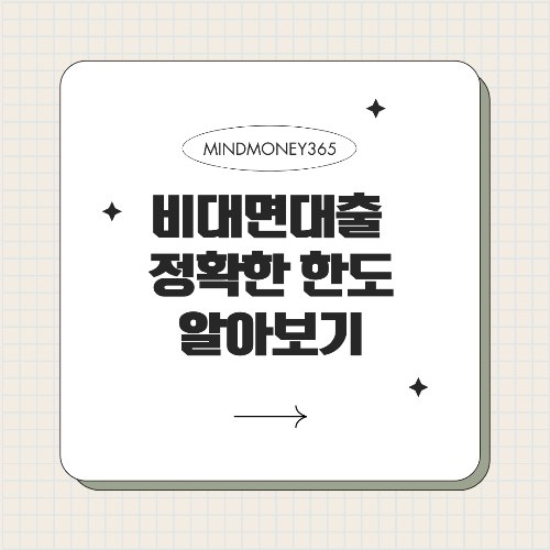 비대면 대출 한도로 금융의 편리함을 누리다