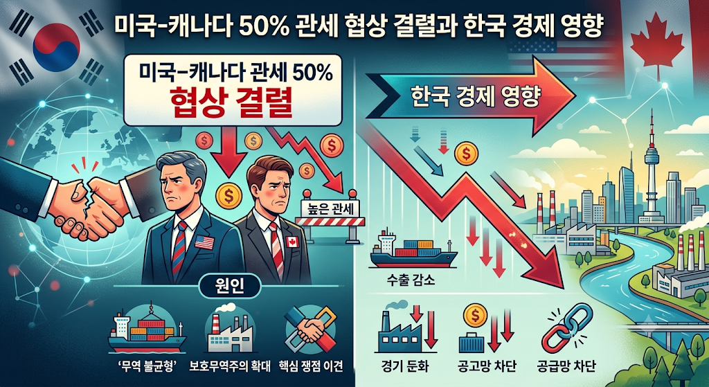 미국 캐나다 관세 50% 협상 결렬 원인과 한국 경제 영향 총정리