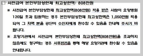 요양병원 본인부담금 2024 (국민건강보험 안내자료)