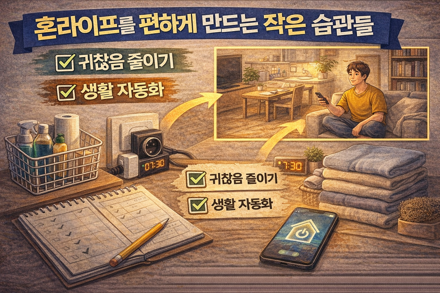 혼라이프를 편하게 만드는 작은 습관들 – 귀찮음 줄이기와 생활 자동화의 힘