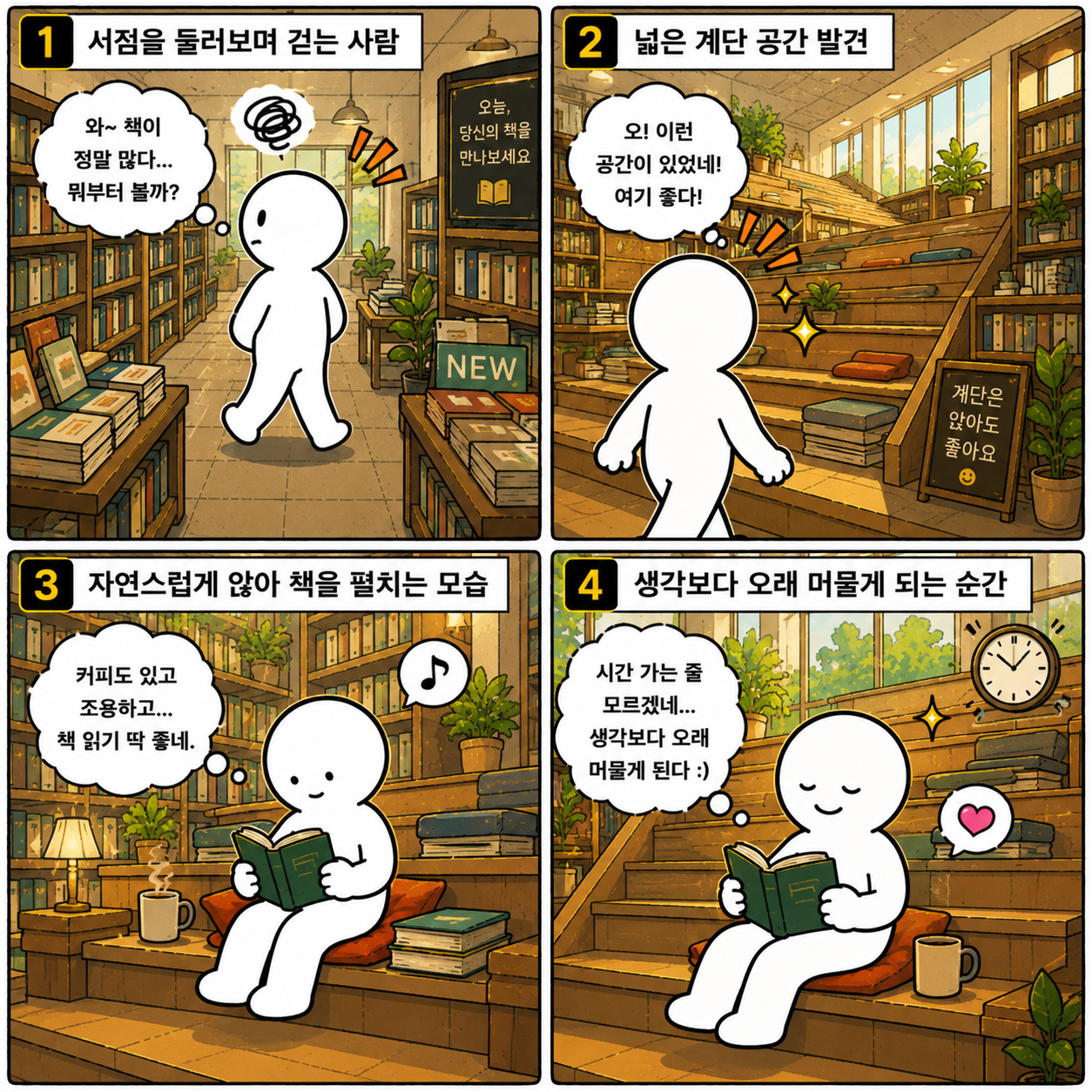 언제나 앉고 싶은 서점계단
