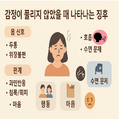감정이 풀리지 않았을 때 나타나는 징후