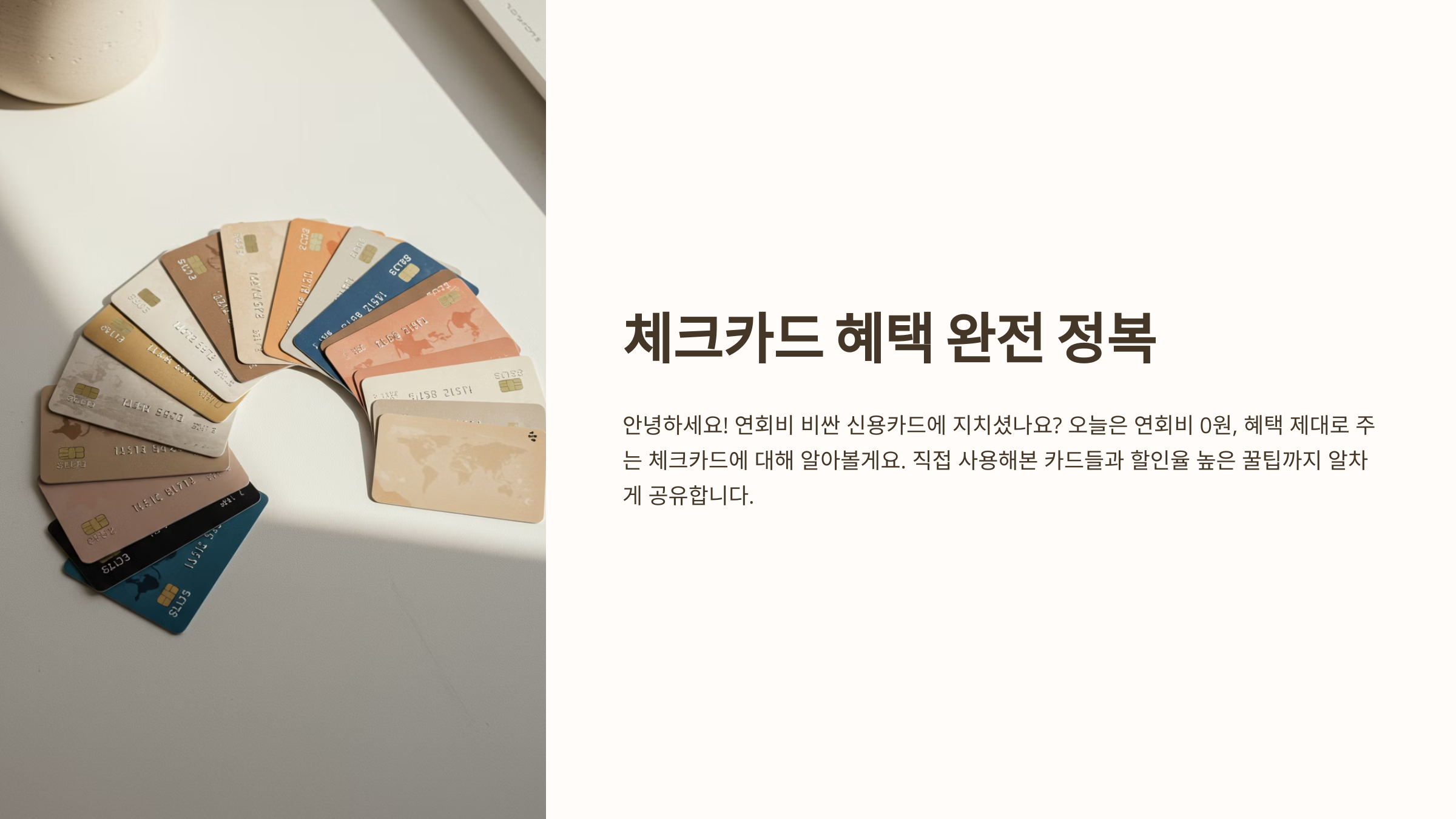 체크카드 혜택 비교 연회비 없고 할인율 높은 카드 추천