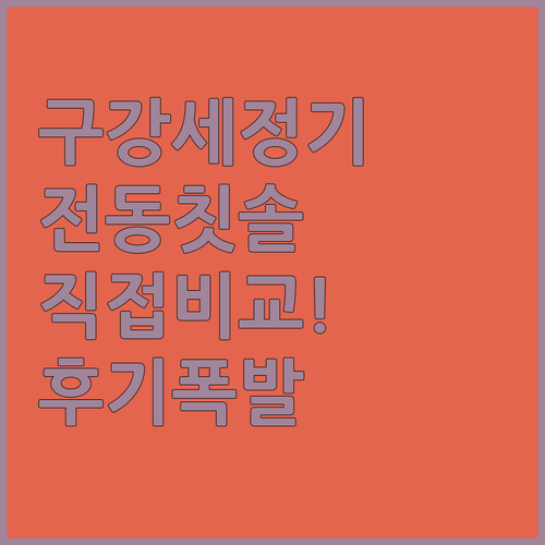 직접 비교해본 구강세정기 음파전동칫솔..