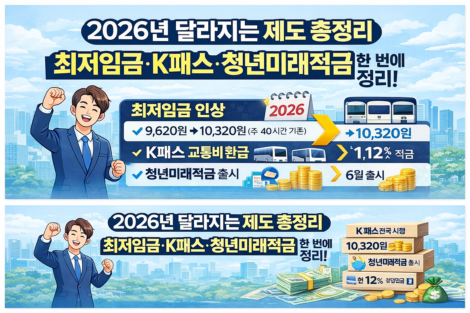 최저임금 인상, K-패스 교통비 환급 확대, 청년미래적금 출시 등은 체감도가 높은 정책