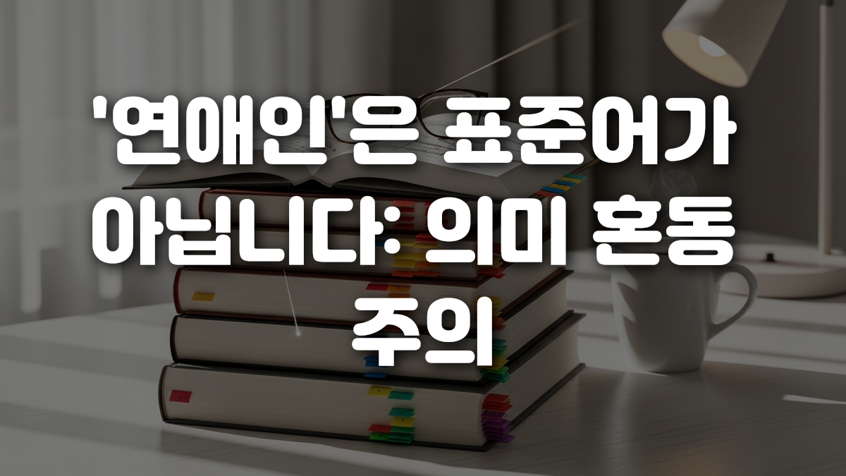 연애인 은 표준어가 아닙니다 의미 혼동 주의