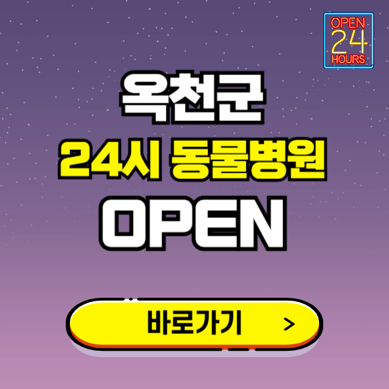옥천군 24시 동물병원 진료하는 곳 ❘ 설날 휴일 야간 심야 문여는곳 찾기 ❘ 응급진료