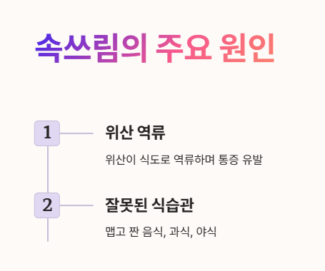 속쓰림 원인 : 위산역류&amp;#44; 잘못된 식습관