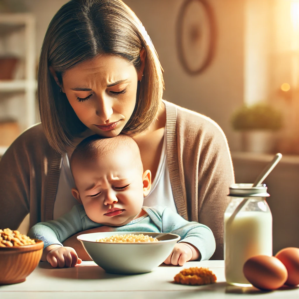 아기와 엄마 걱정하는 사진