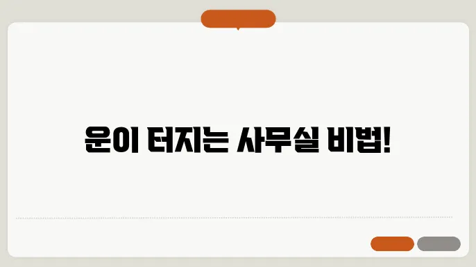 직장 내 스트레스 해소를 위한 풍수지리 활용법