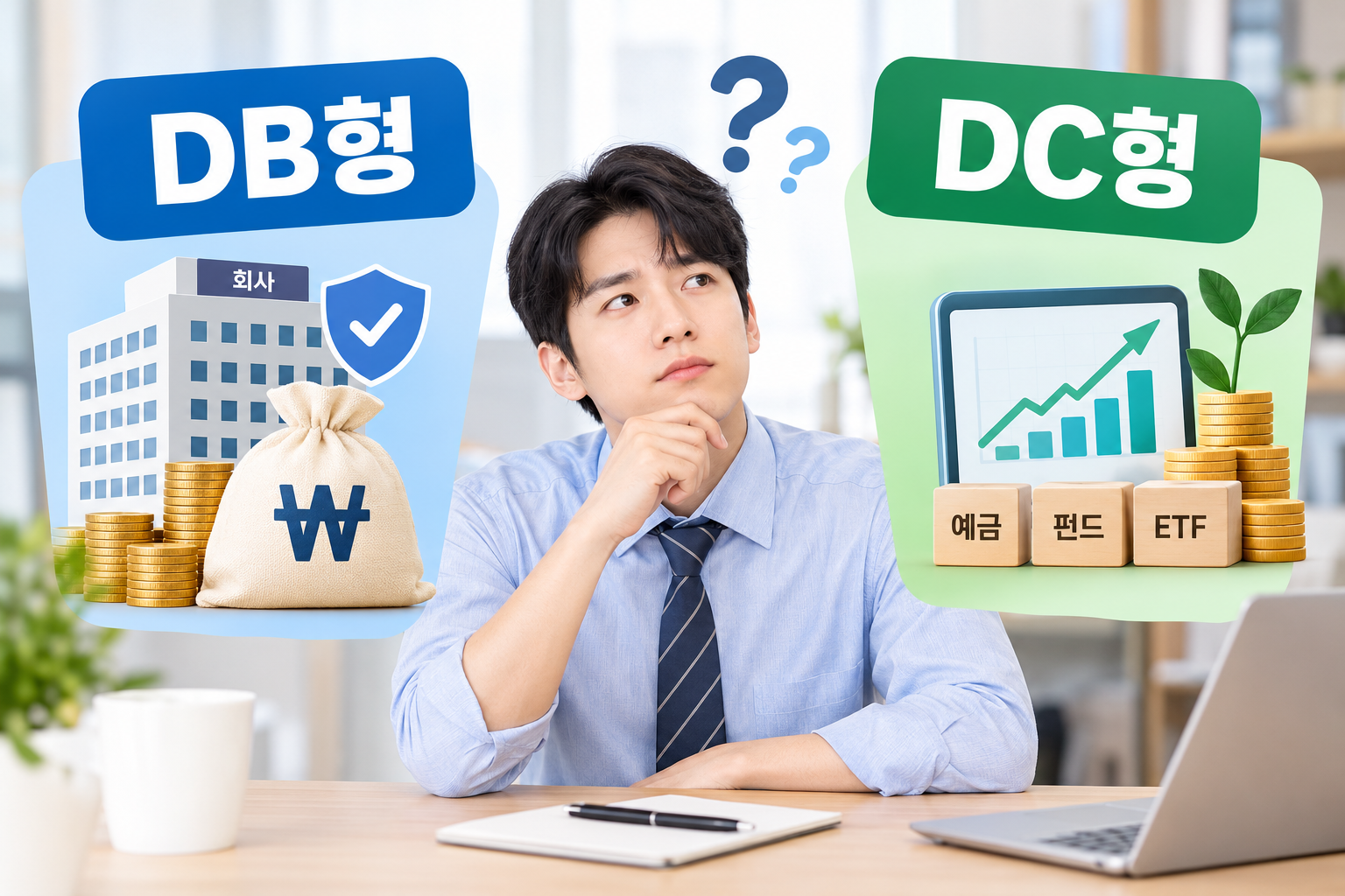 퇴직연금 DB형과 DC형 차이