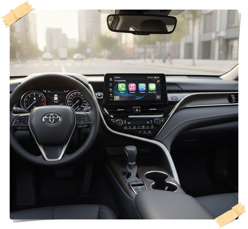 토요타 캠리 9세대 인테리어 디지털 계기판 인포테인먼트 무선 카플레이