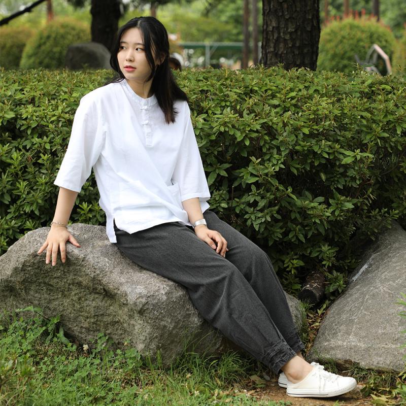 남여공용 여름 생활한복 개량한복 법복 절복 티바지 세트