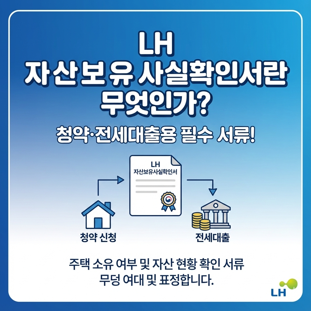 LH 자산보유사실확인서란 무엇인가 청약 전세대출용 필수서류