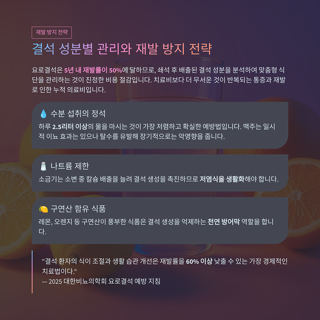 결석 성분별 관리와 재발 방지 전략