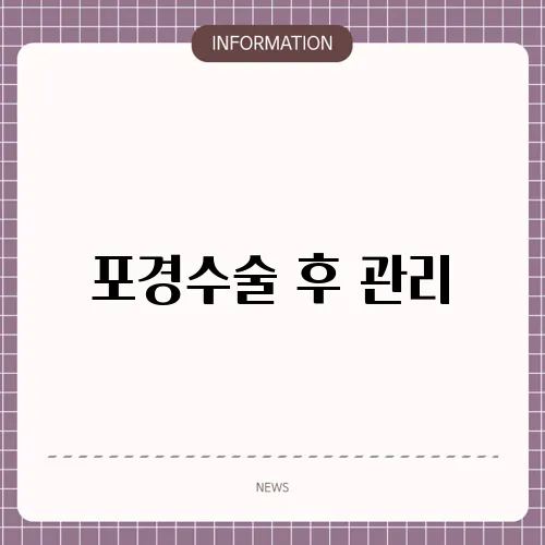 포경수술 후 관리
