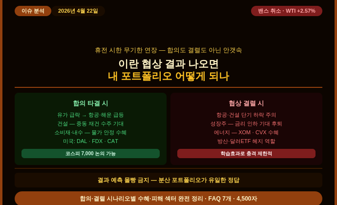 데일리 재테크 - 이란 협상 무기한 연장 미-이란 협상 완전 정리