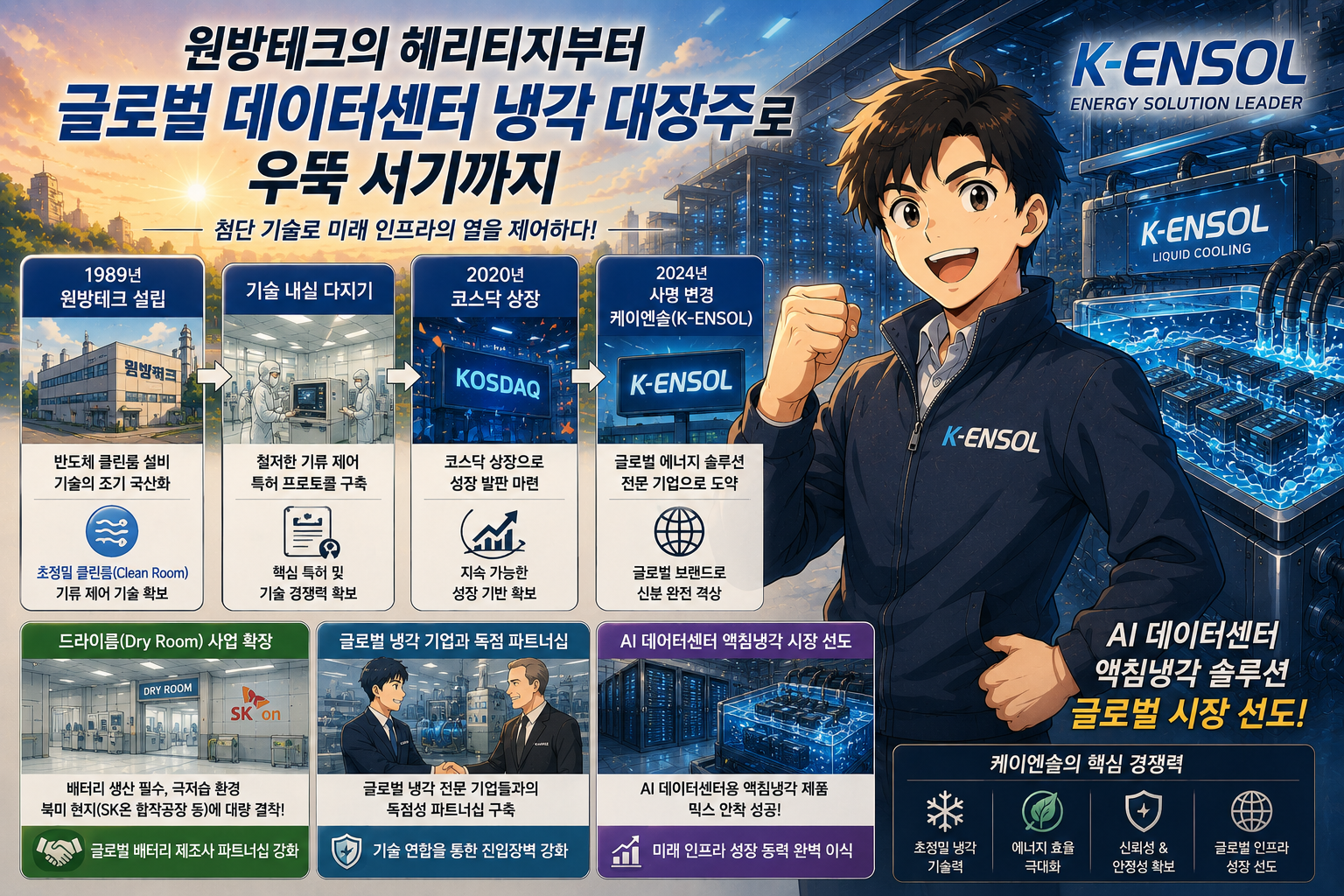 원방테크의 헤리티지부터 글로벌 데이터센터 냉각 대장주로 우뚝 서기까지
