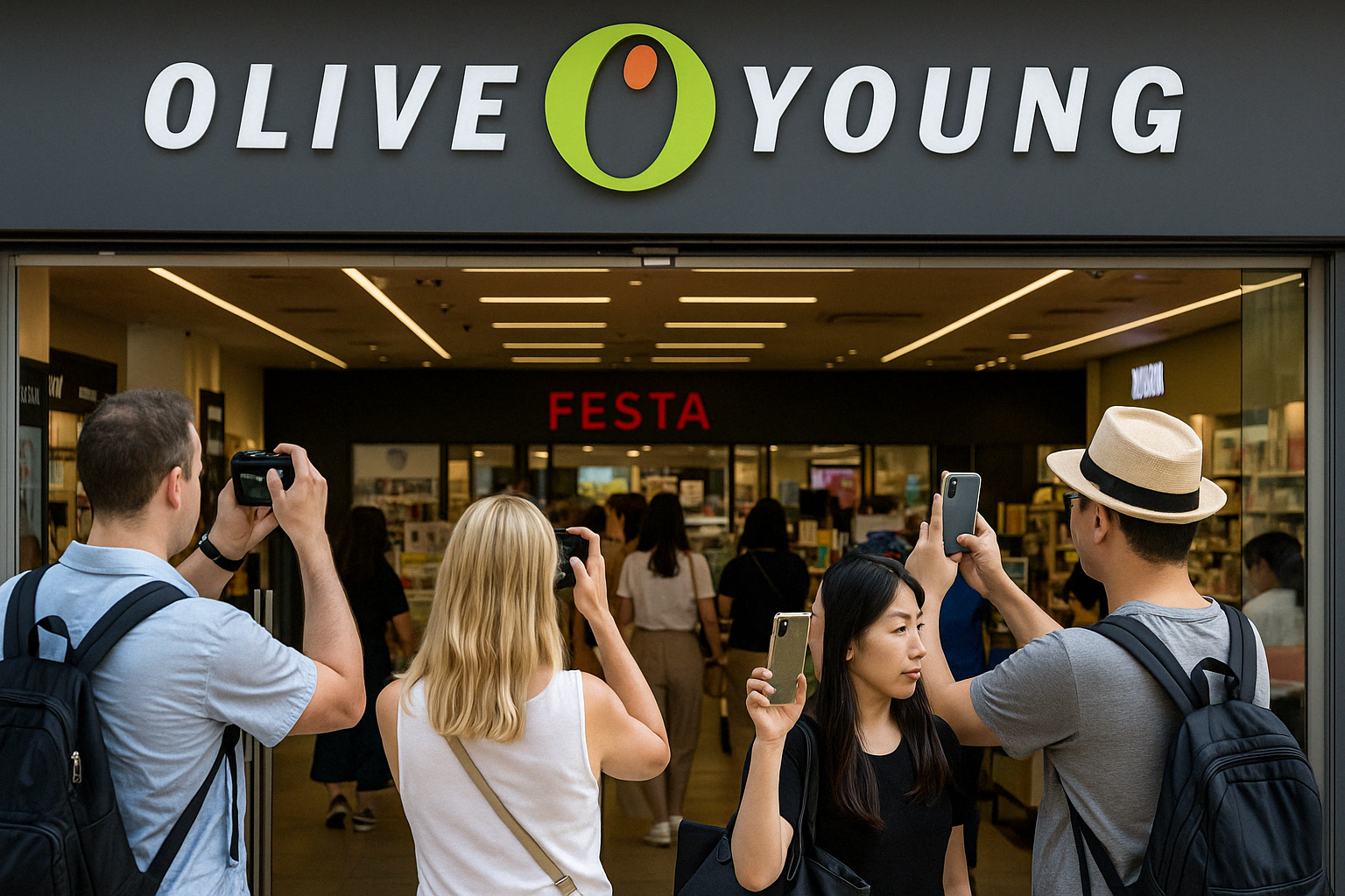 올리브영 관광하는 외국인