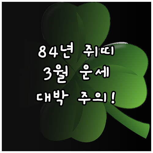 1984년생 쥐띠 3월 종합 운세 분..