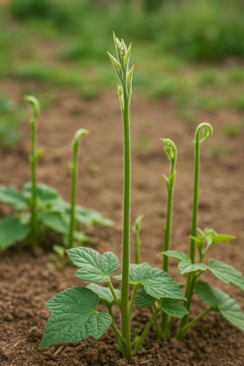 연한 칡순 새싹