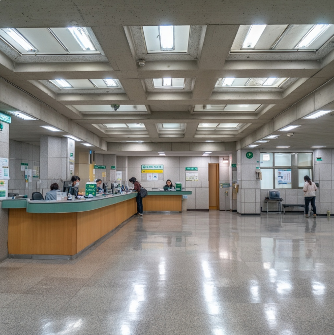 동네 동사무소 창구 모습