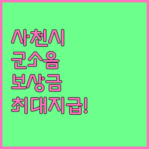 사천시 군소음 피해보상금 1인당 지급..