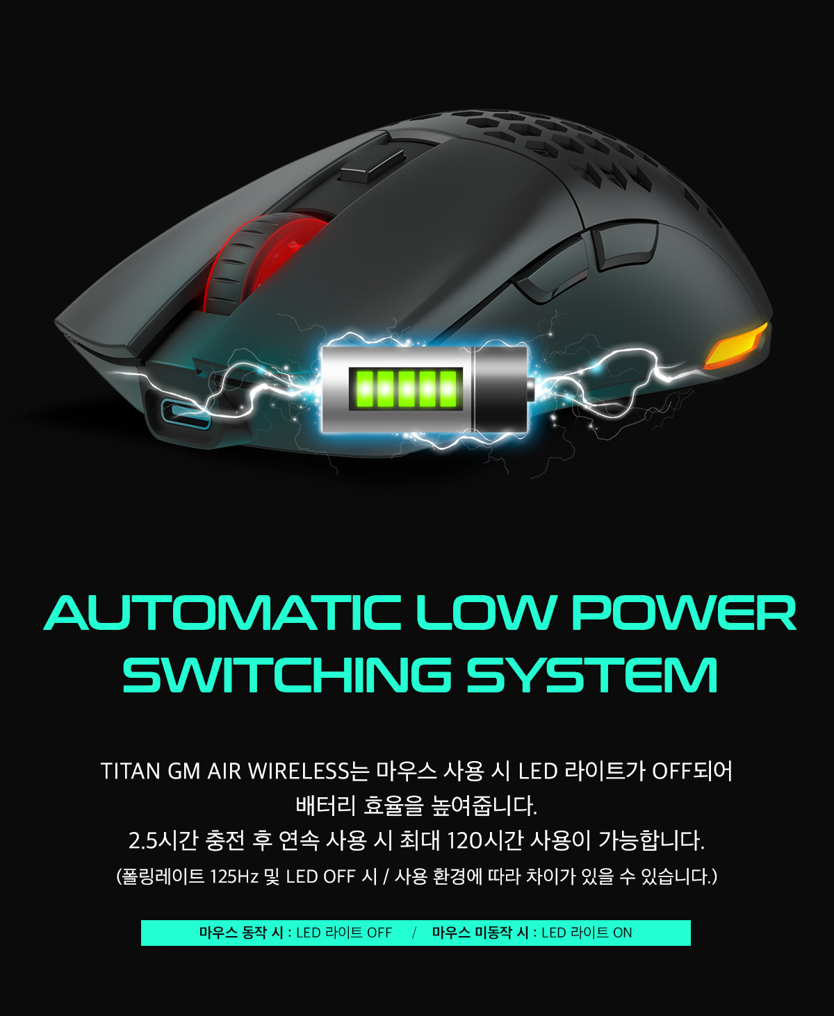 Xenics TITAN GM AIR 무선 퍼포레이티드 무선 게이밍 마우스