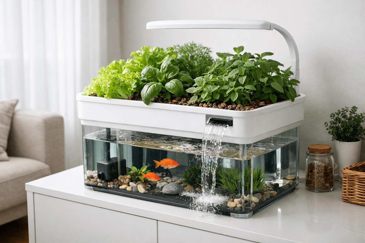 미세먼지 걱정 없는 실내 재배 (소형 아쿠아포닉스)