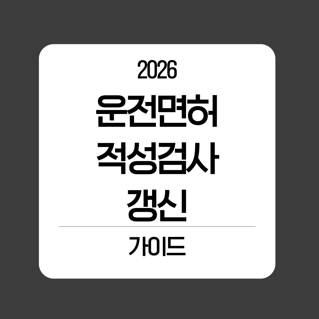 운전면허 적성검사 갱신 가이드