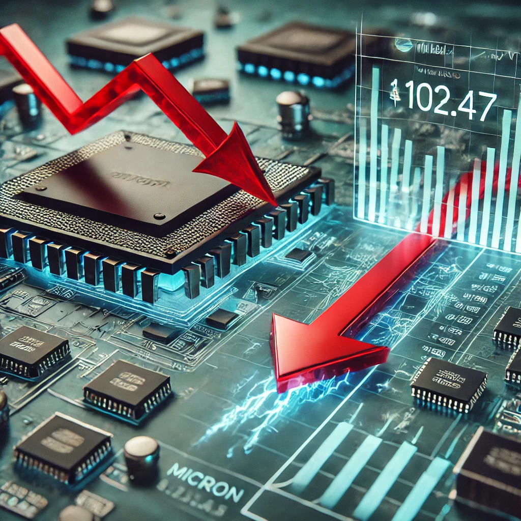 마이크론의 주가 하락에 대한 금융 분석 이미지