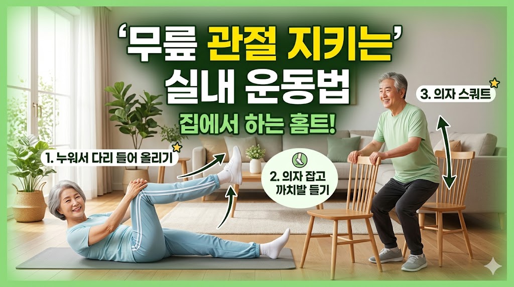 무릎 관절 지키는 실내 운동법 (집에서 하는 홈트)