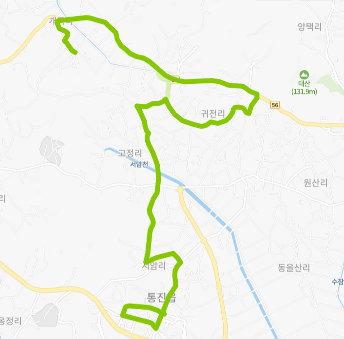 김포-72B(개곡2리)번-버스-노선-지도