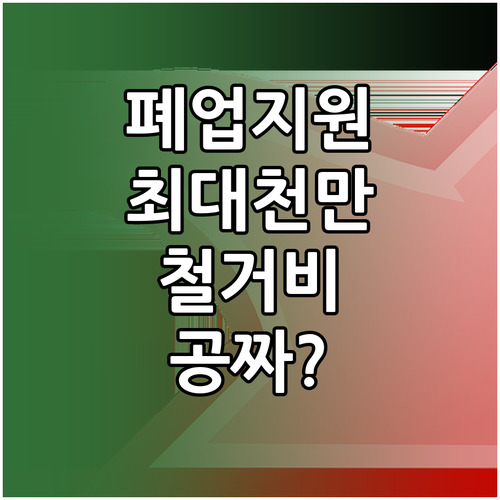 희망리턴패키지 폐업 지원 내용 점포철..