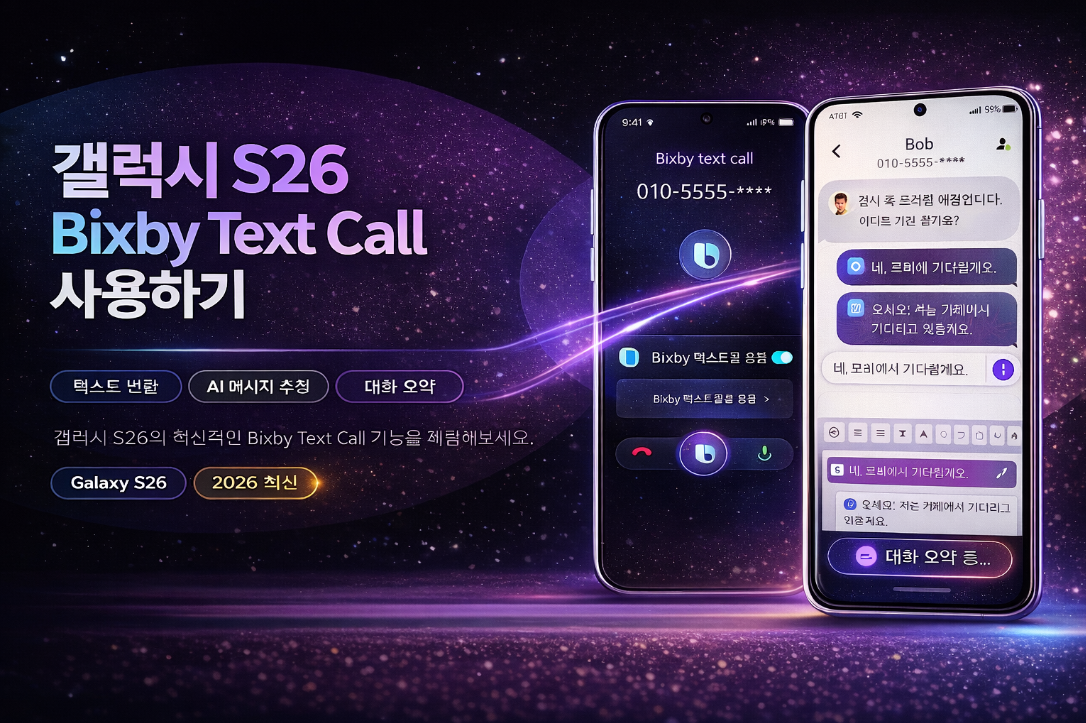 갤럭시 S26 Bixby Text Call 기능 사용 방법