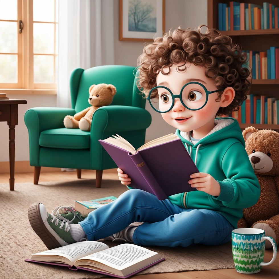 책 읽는 아이 사진