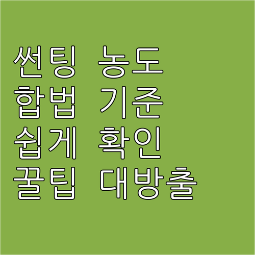 자동차 썬팅, 합법적인 투과율 확인하..