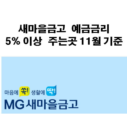 새마을금고 예금금리