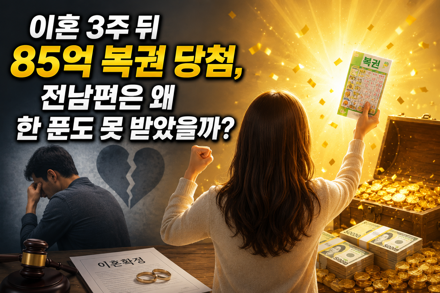 이혼 3주 뒤 85억 복권 당첨, 전남편은 왜 한 푼도 못 받았을까? 관련 사진