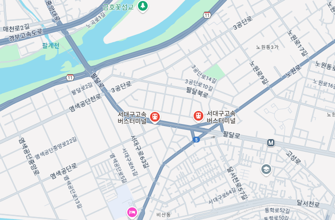 서대구고속버스터미널 시간표조회, 예매