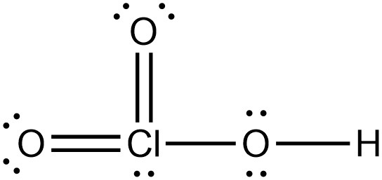 HClO3의 루이스 구조, Lewis structure of HClO3