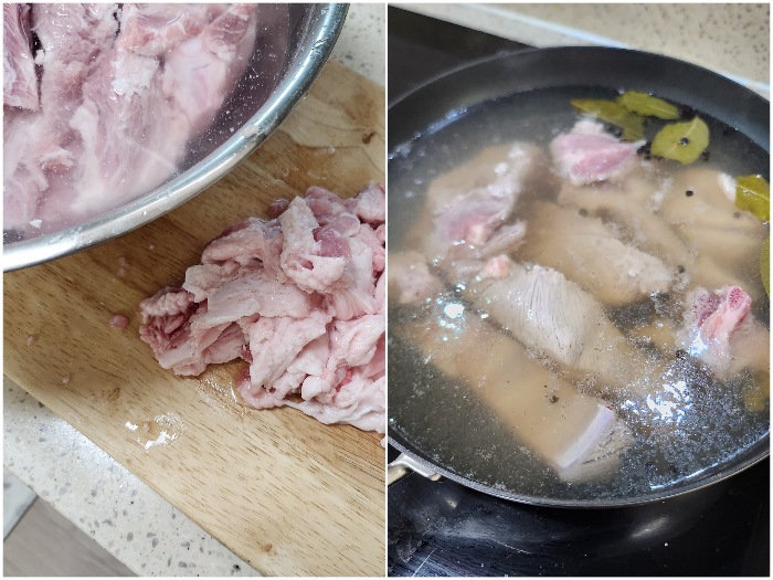 돼지고기 다듬기