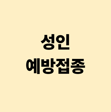 놓치기 쉬운 성인 예방접종