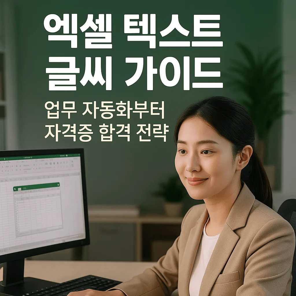 엑셀 텍스트 글씨 가이드 - 업무 자동화부터 자격증 합격 전략까지