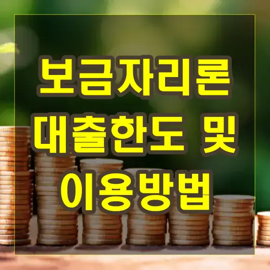 보금자리론 대출한도 및 이용방법