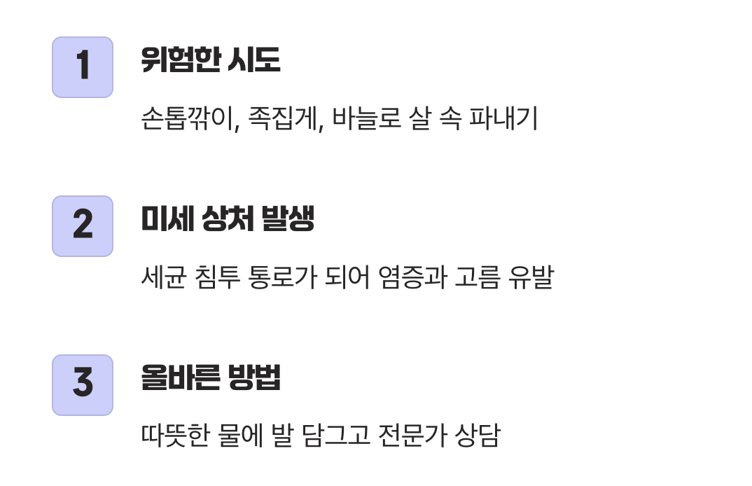 날카로운 도구로 후벼 파기