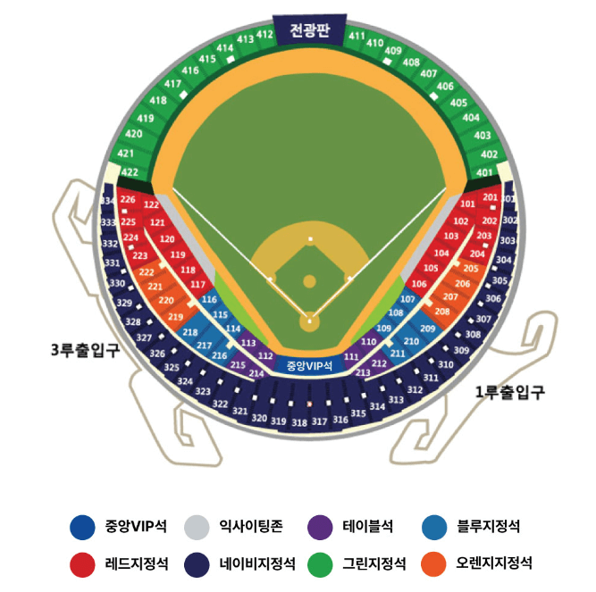 잠실야구장 좌석배치도