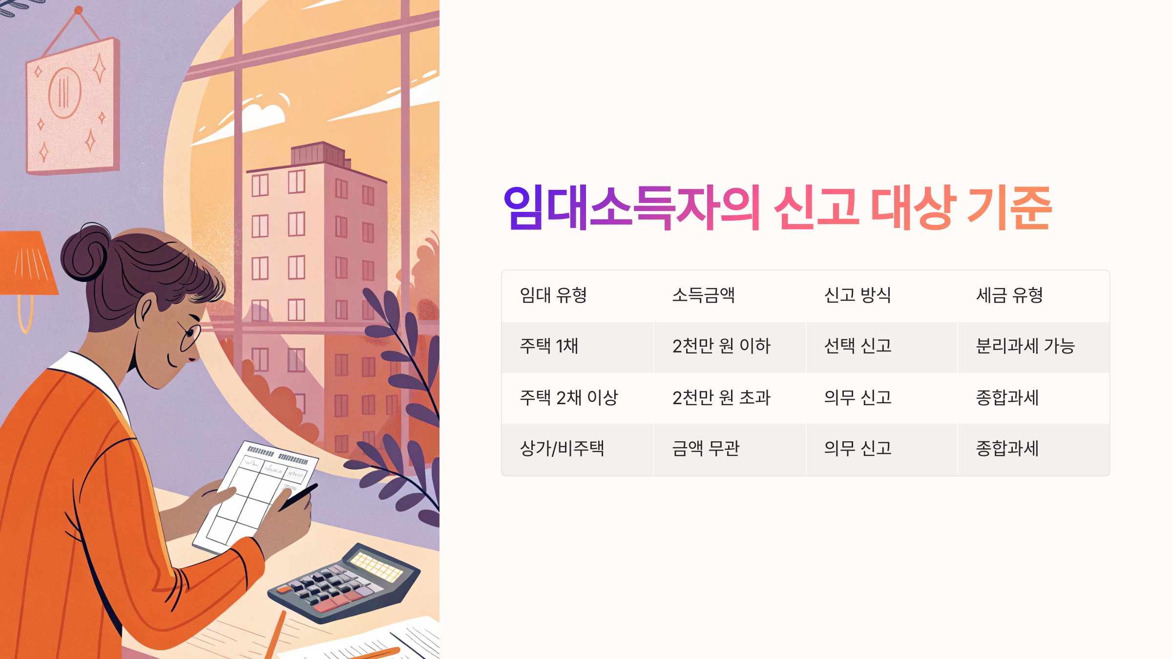 🏠 임대소득자의 신고 대상 기준
