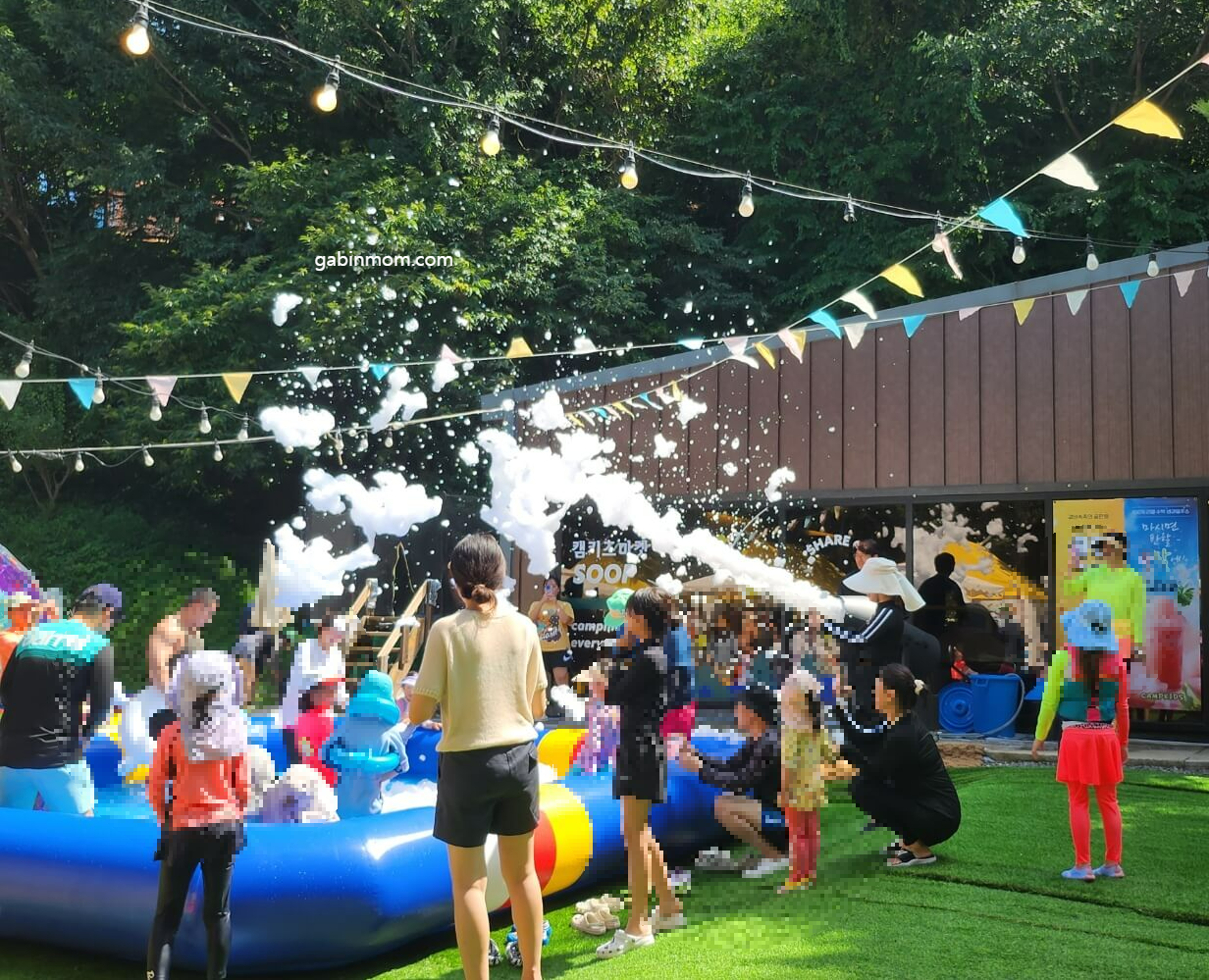 [당일캠핑/친구모임/가족모임] 양산 캠키즈 여름시즌 버블파티 찐후기와 예약 시 가장 별로인 자리 정보 및 필수 준비물 확인