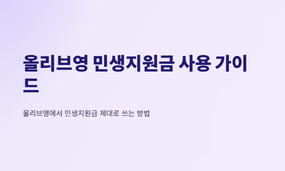 민생지원금-올리브영사용